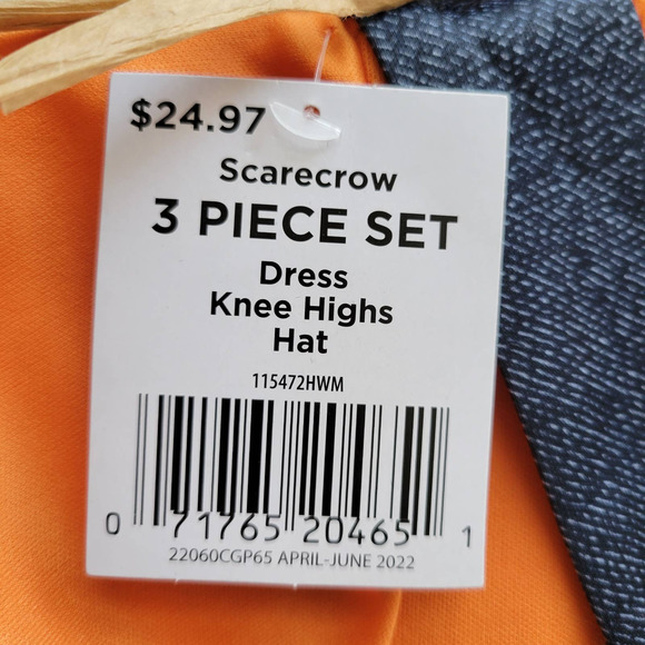 Fun World Girls 7/8 Scarecrow Costume 3 Piece Set - Picture 7 of 7